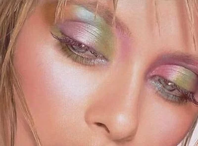 green purple spring makeup