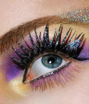 Makeup on Sexy Eye Makeup Ideas  Crazy Glittery Lilac Yellow Eye Makeup Style