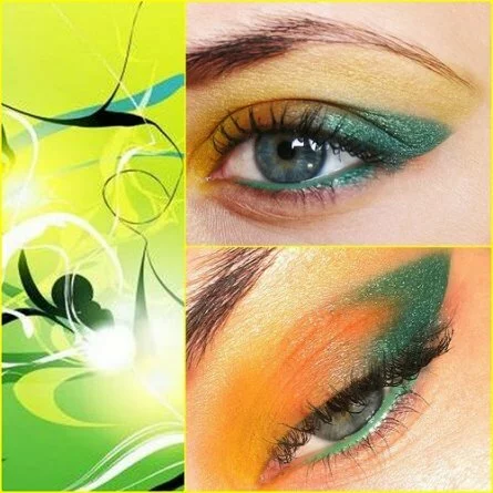 ideas for makeup. Orange Green Makeup Ideas 2011