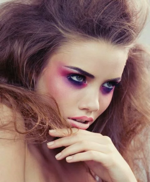 heavy creative purple pink makeup idea 2014