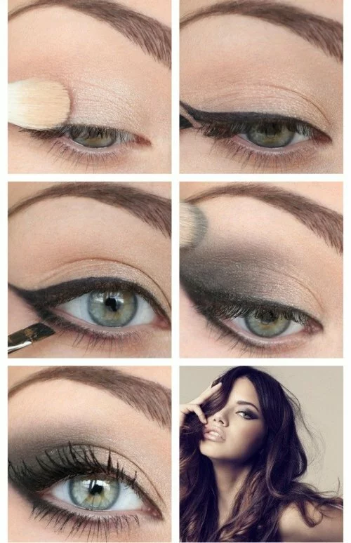 cute soft grey smokey Thanksgiving makeup idea 2014